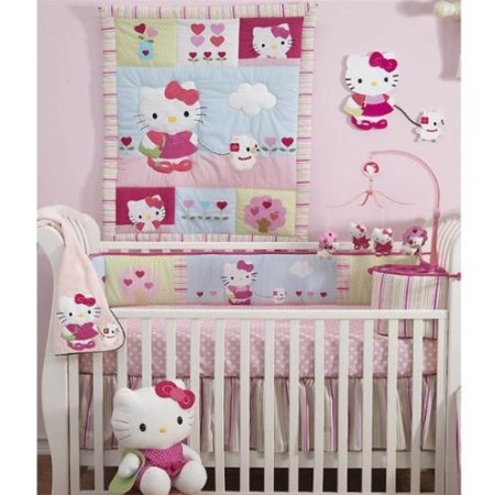 Hello Kitty and Puppy Crib Bedding