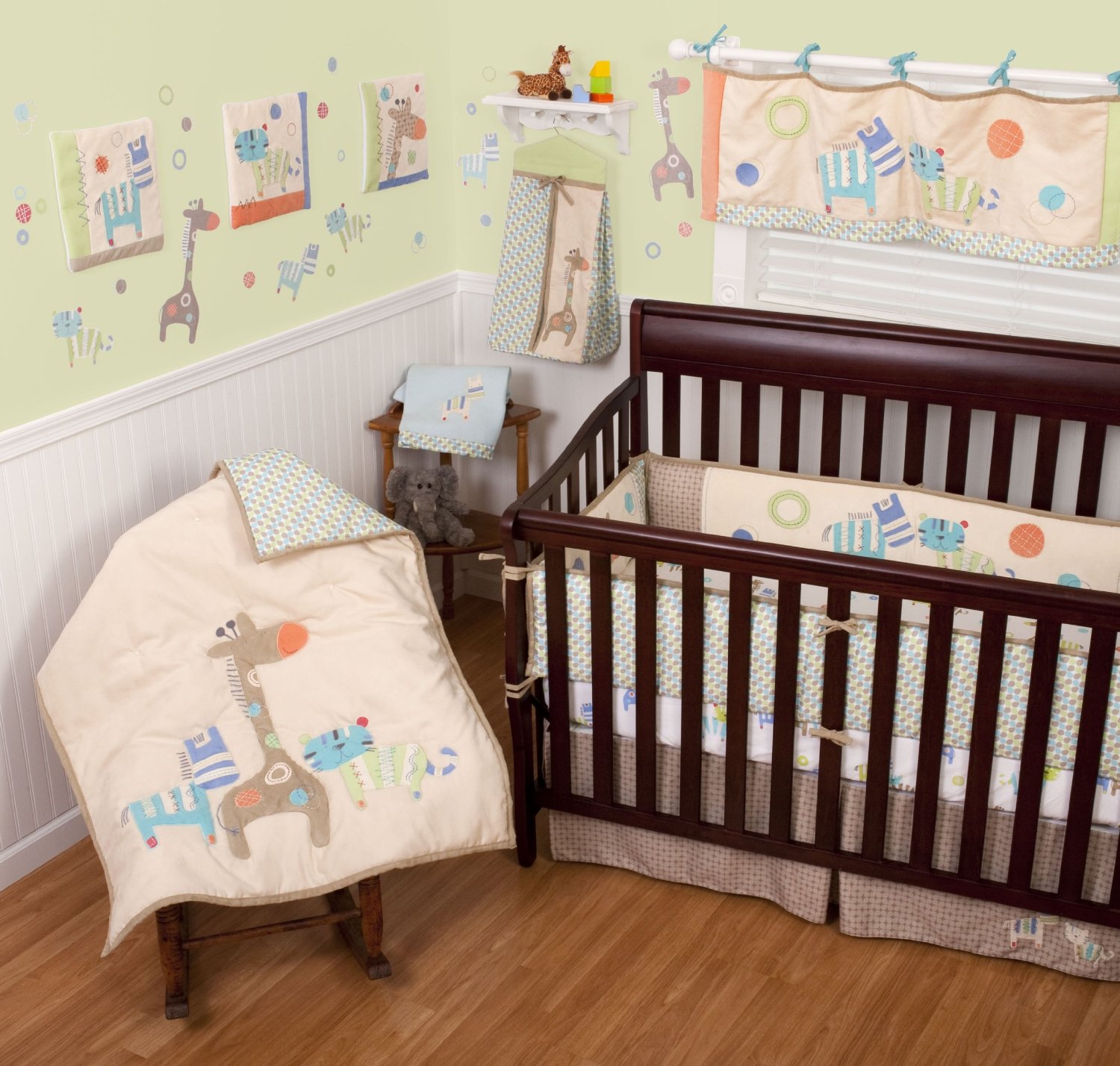 Sumersault Animal Stipes and Spots Baby bedding