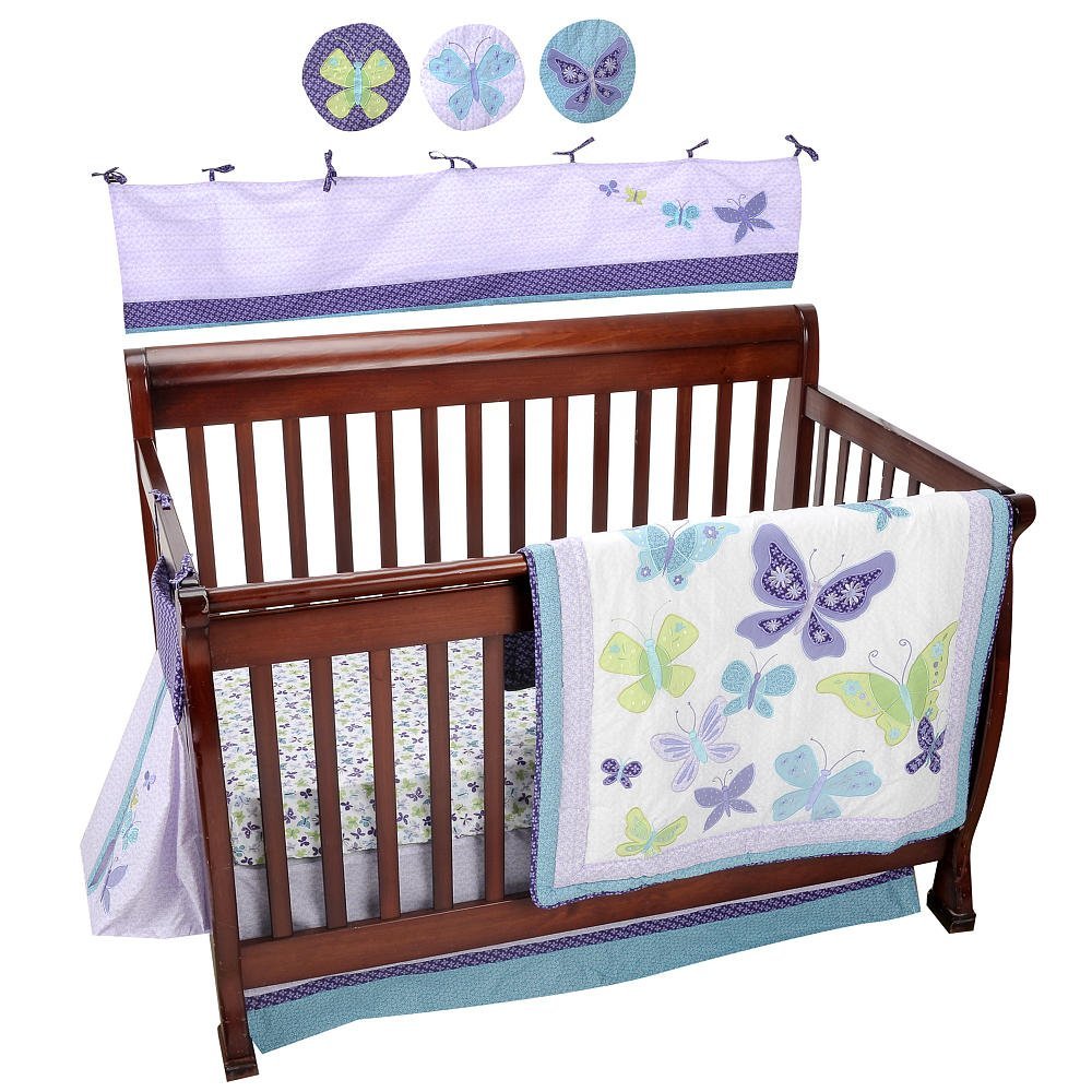Little Bedding by Nojo Butterfly Blossoms 4-Piece Secure Me Bumper 