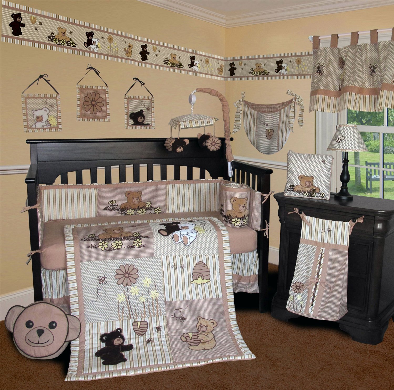 teddy bear crib set