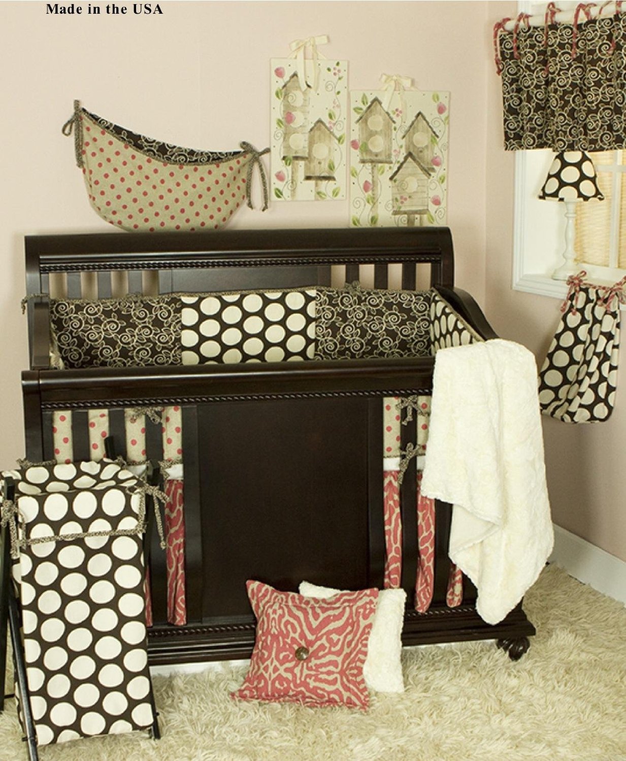 Cotton Tale Designs Raspberry Dot Baby Bedding
